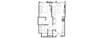 A black and white image of a floor plan for a house.
