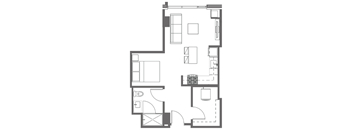 A black and white floor plan of a house with multiple rooms.