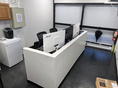 View of security room at Clinton Towers, New York