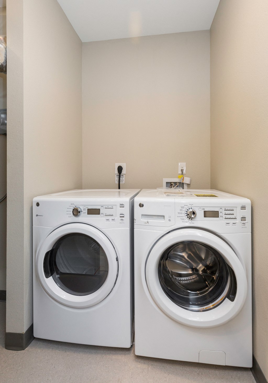 a washer and a dryer in a laundry room