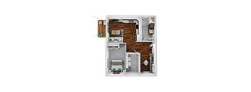 Apartment Style- 1 Bedroom 1 Bathroom with Den