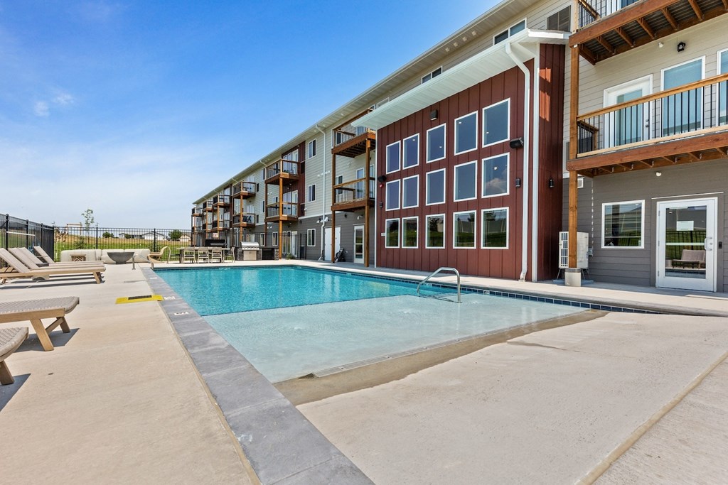 the swimming pool at our apartments