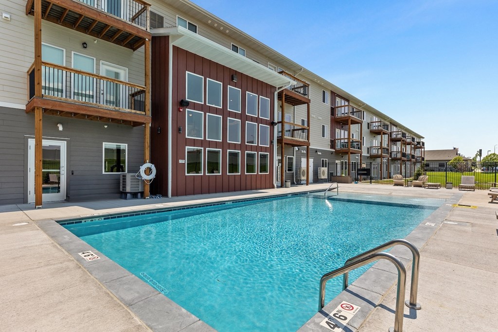the swimming pool at our apartments