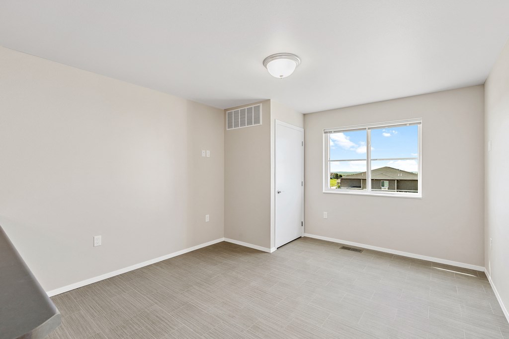 bedroom with large window