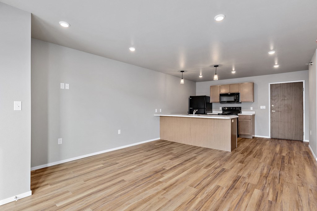 kitchen with black appliances
