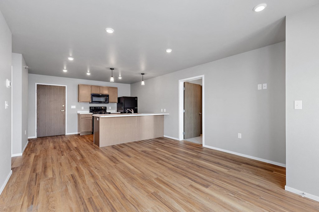 kitchen with black appliances