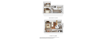 A diagram shows the layout of a two-story apartment.