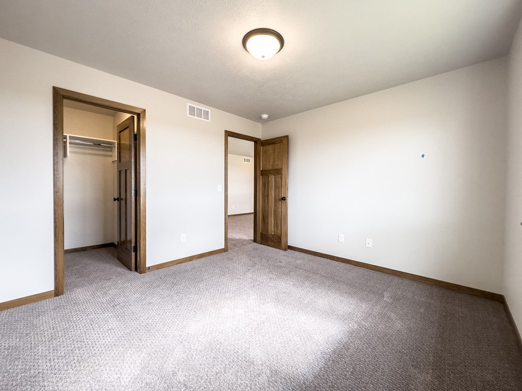 the upstairs bedroom is empty and ready for you to move in to your new home