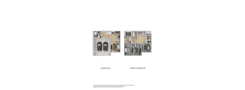 Two floor plan images of a building with a car parked in the driveway.