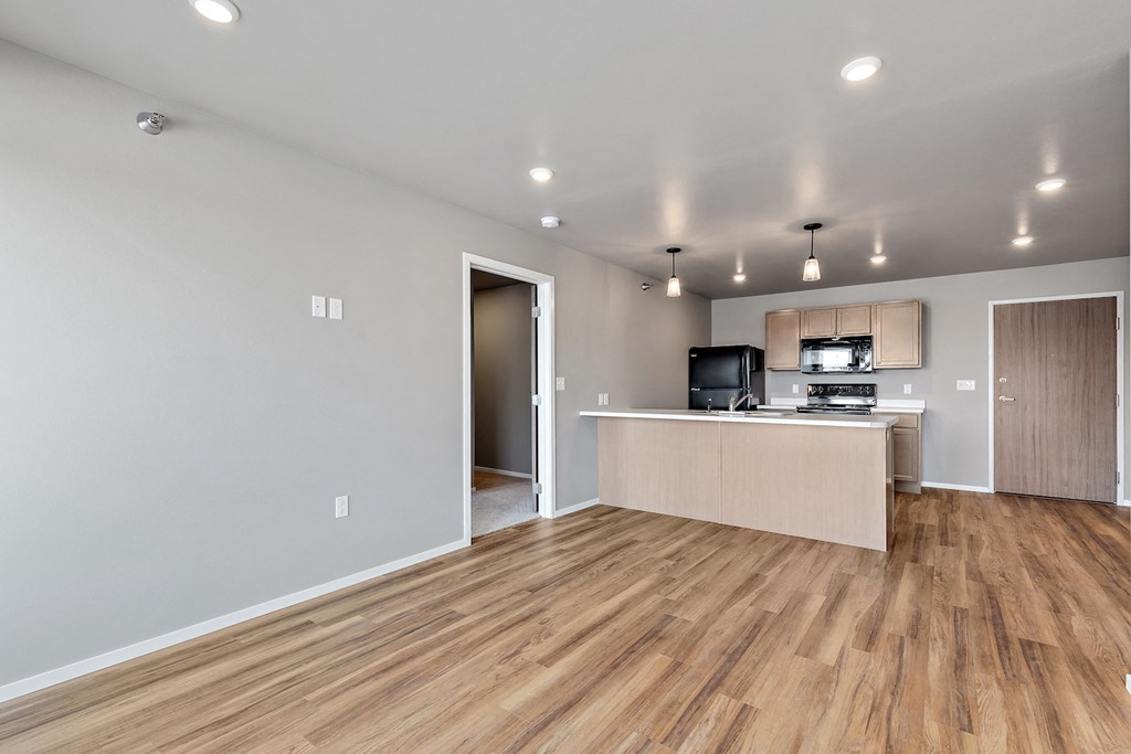 kitchen with black appliances