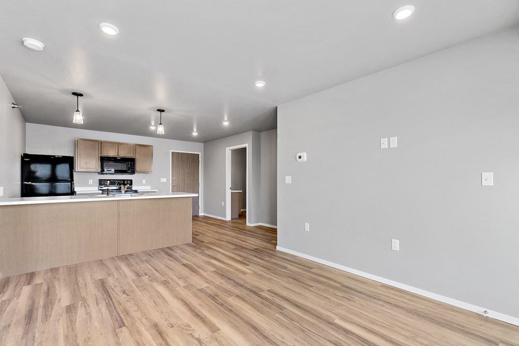kitchen with black appliances