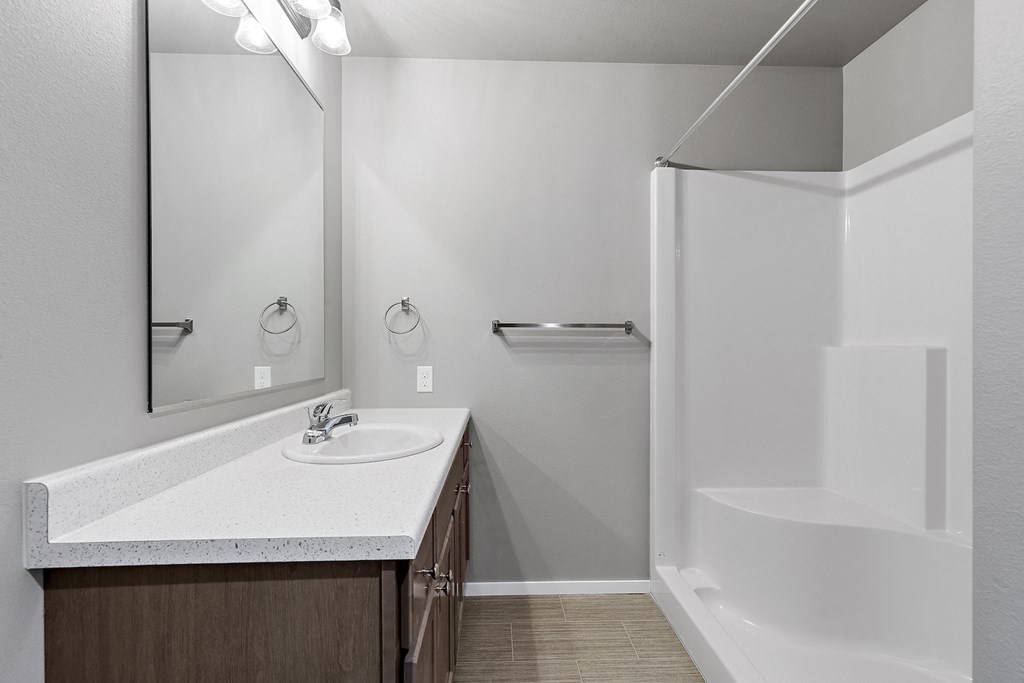 bathroom with walk in shower