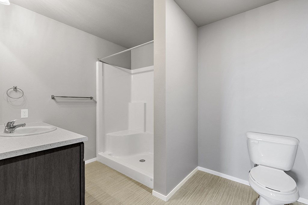 bathroom with walk in shower