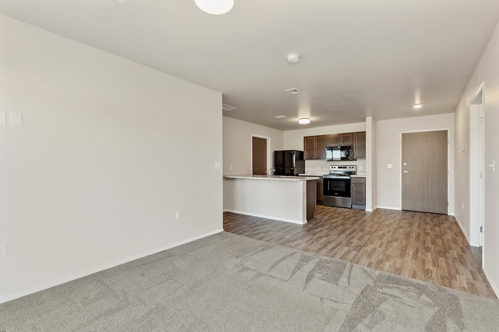 kitchen with black appliances