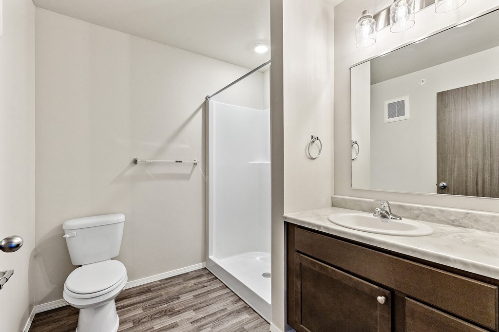 bathroom with walk in shower