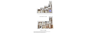 A diagram shows the layout of a two-story apartment.