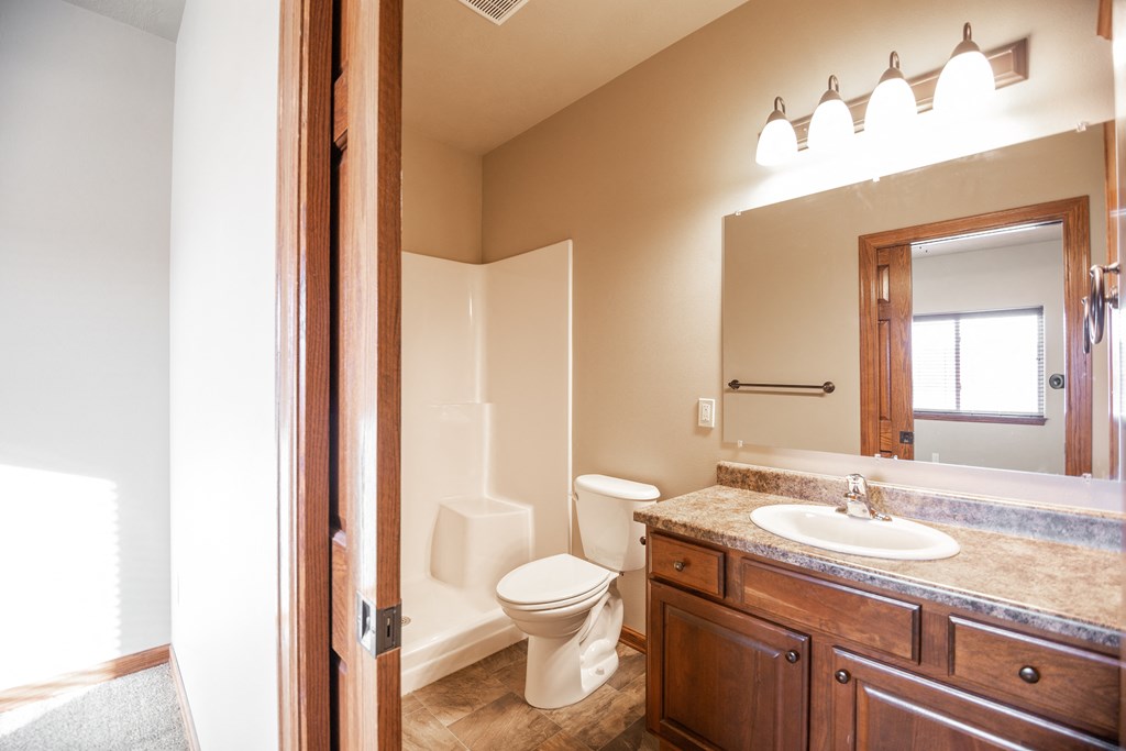 a bathroom with a toilet and a sink and a mirror