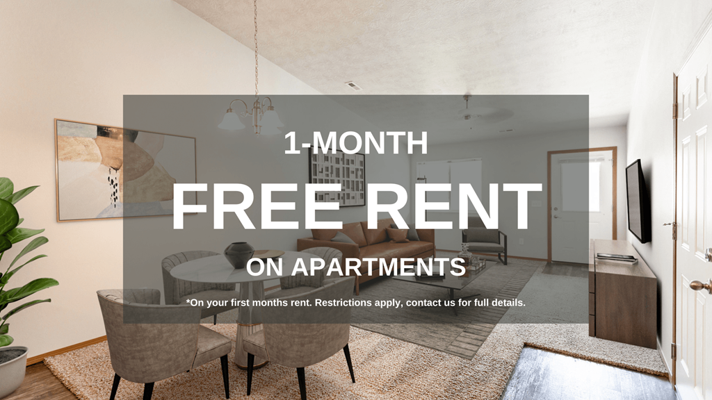 a 1 month free rent on apartments on top of a living room