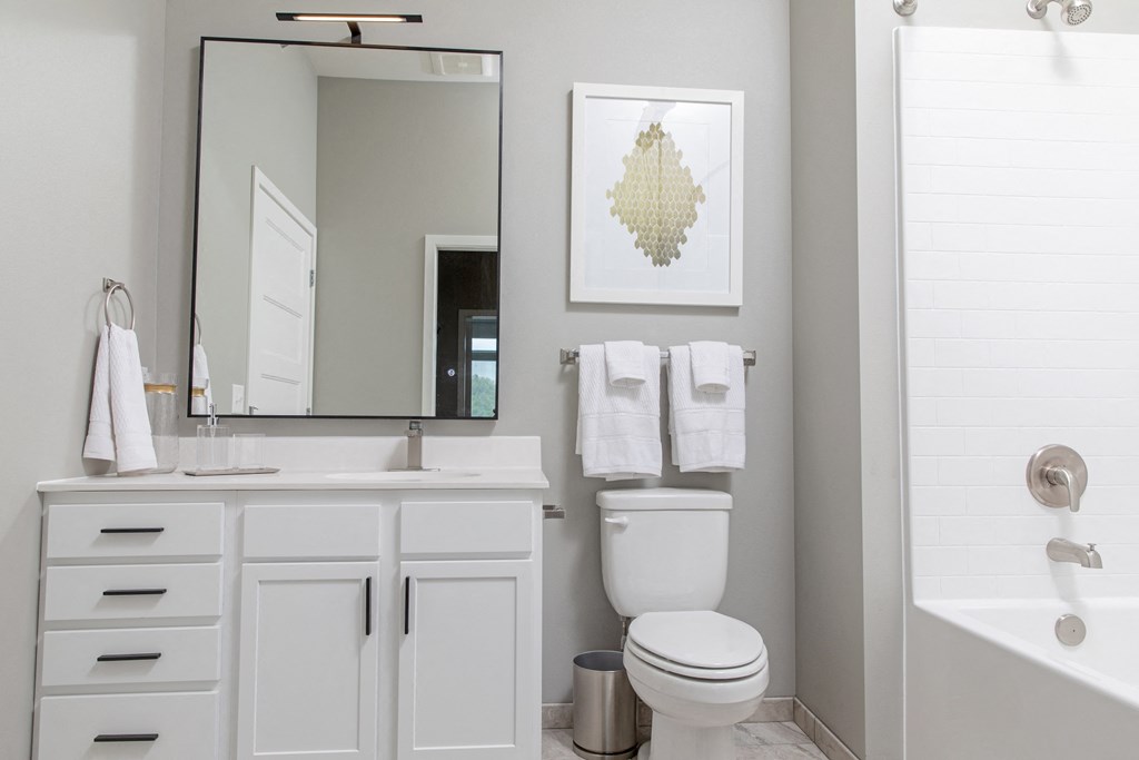 a white bathroom with a toilet and a sink and a mirror