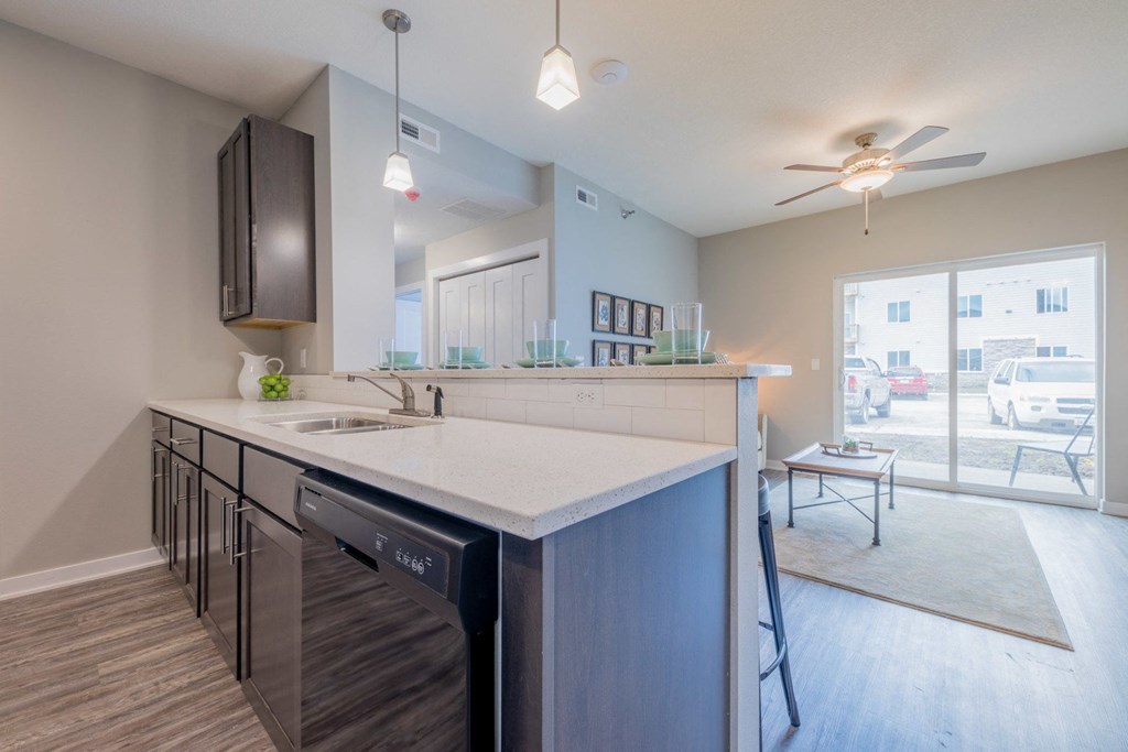the preserve at ballantyne commons apartment kitchen and living room