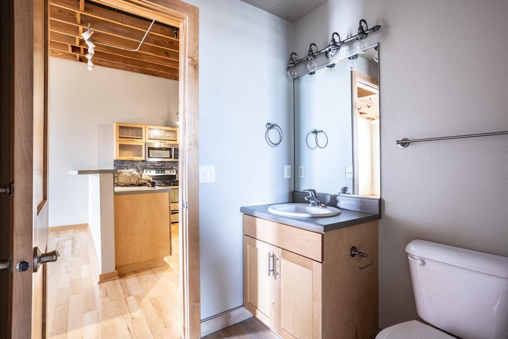 a bathroom with a toilet and a sink and a mirror