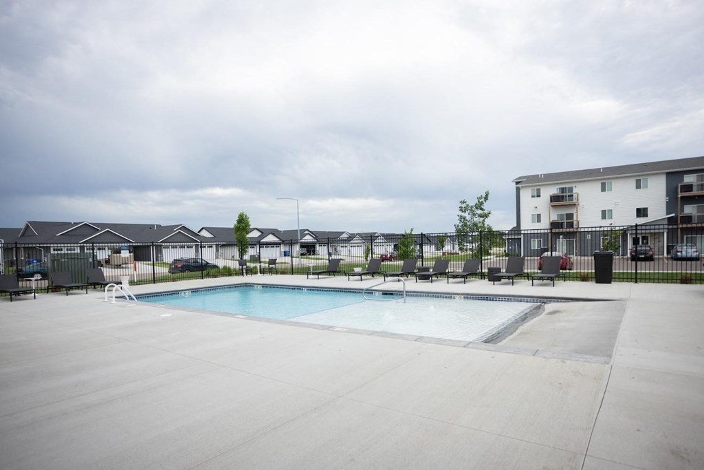 the swimming pool at the apartments for rent