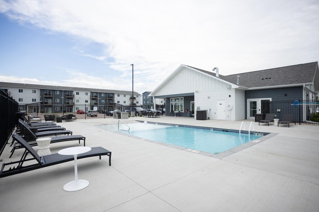 the swimming pool at the apartments for rent