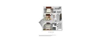 A floor plan of a house with labeled rooms.