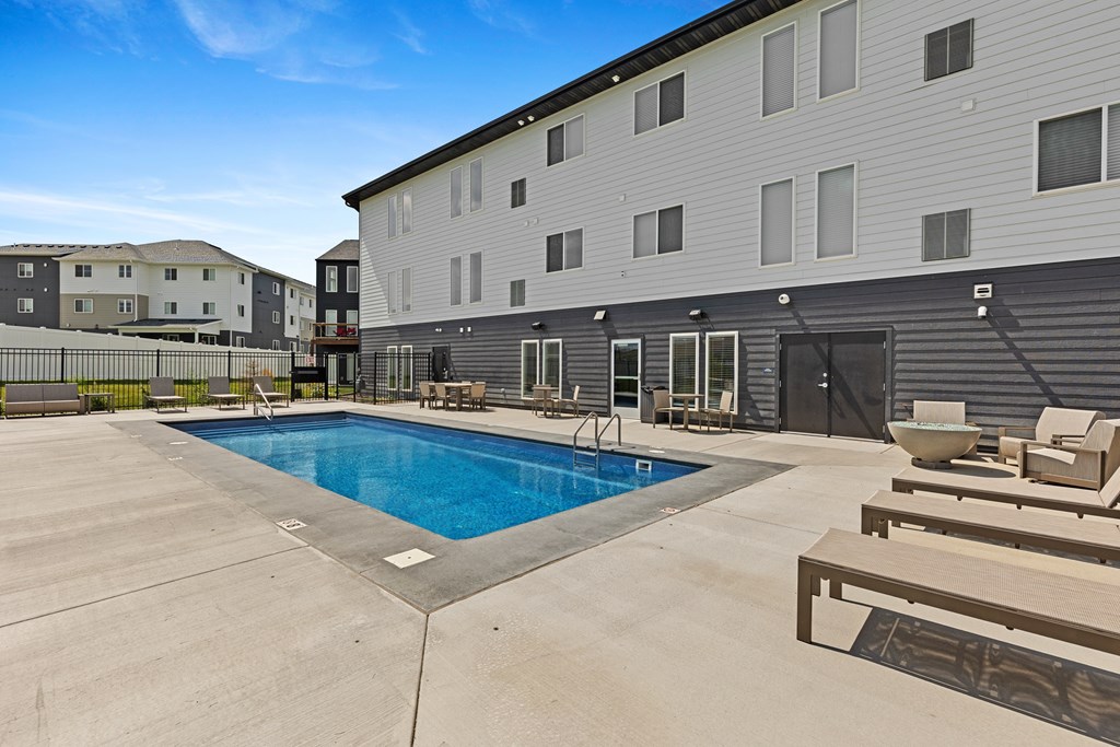 A swimming pool in a residential area.