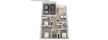 A top down view of a car and house layout by Lloyd Design Group.