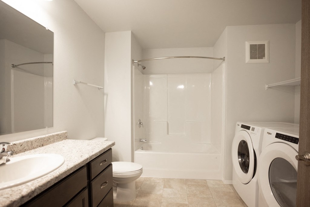 bathroom with laundry