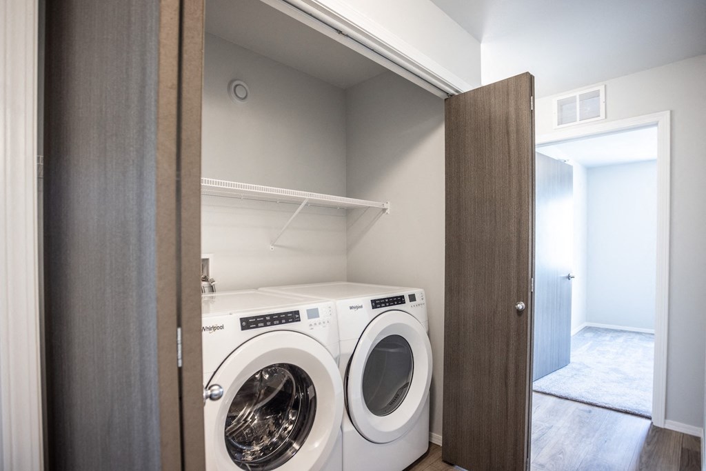washer and dryer in closet
