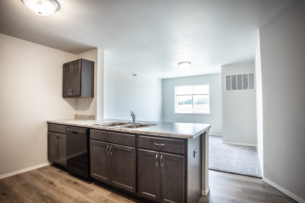 kitchen into living room