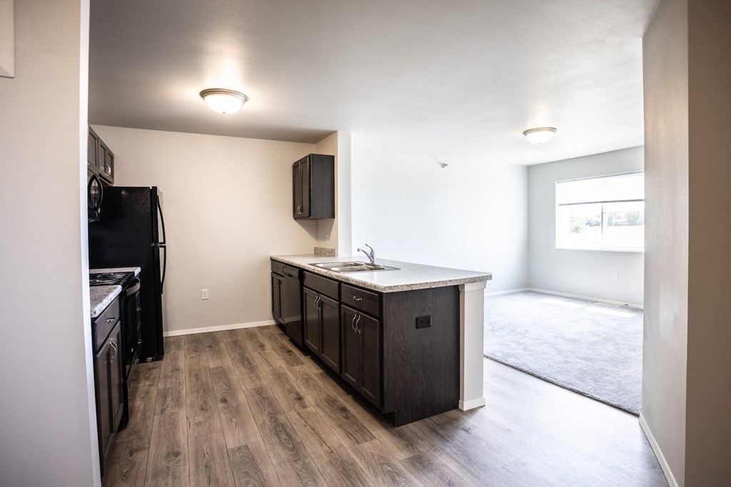 kitchen into living room