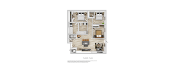 A floor plan of a house with labeled rooms.