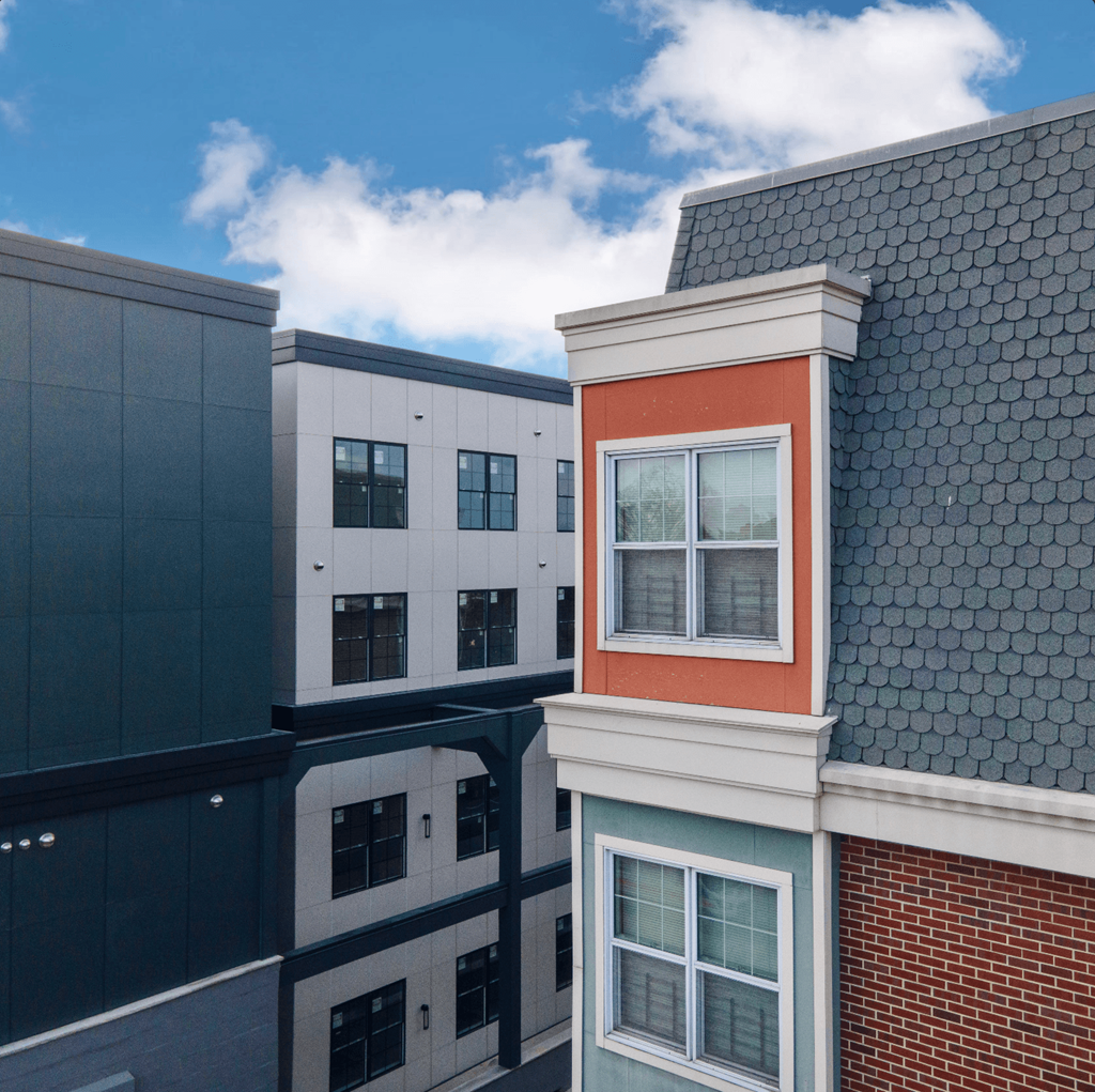 a view of some buildings from the roof of a building