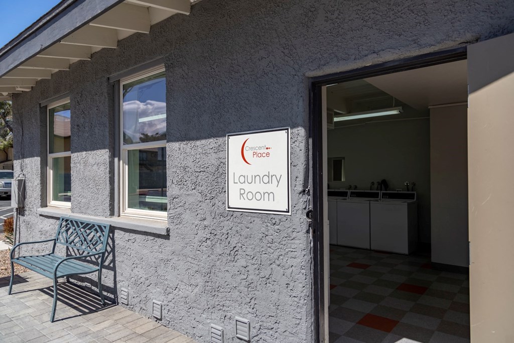 the laundry room is on the side of the building