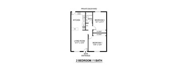 2 Bed 1 Bath