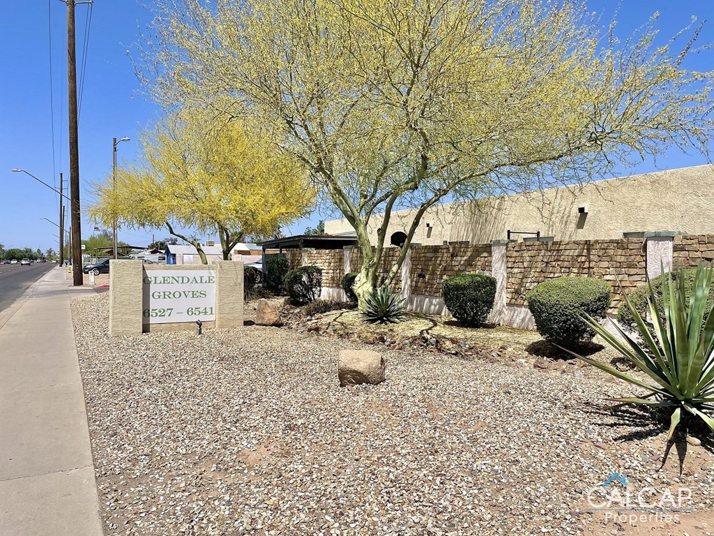a building with a sign in front of it