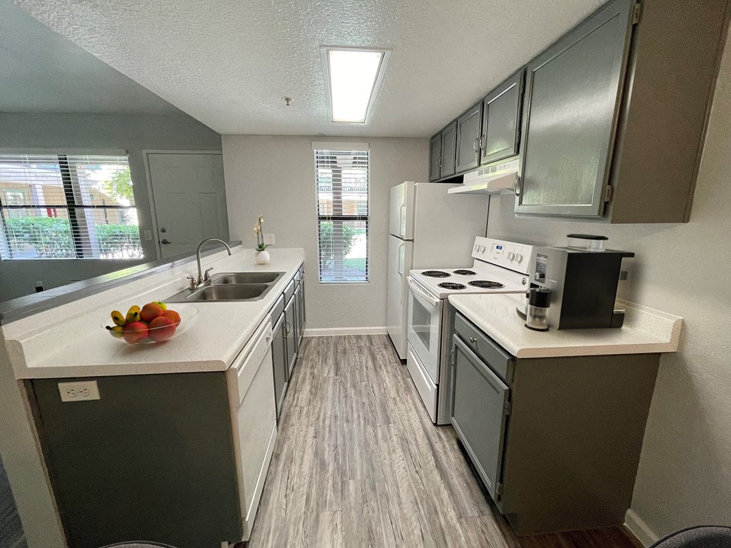 this is a photo of a kitchen in an apartment