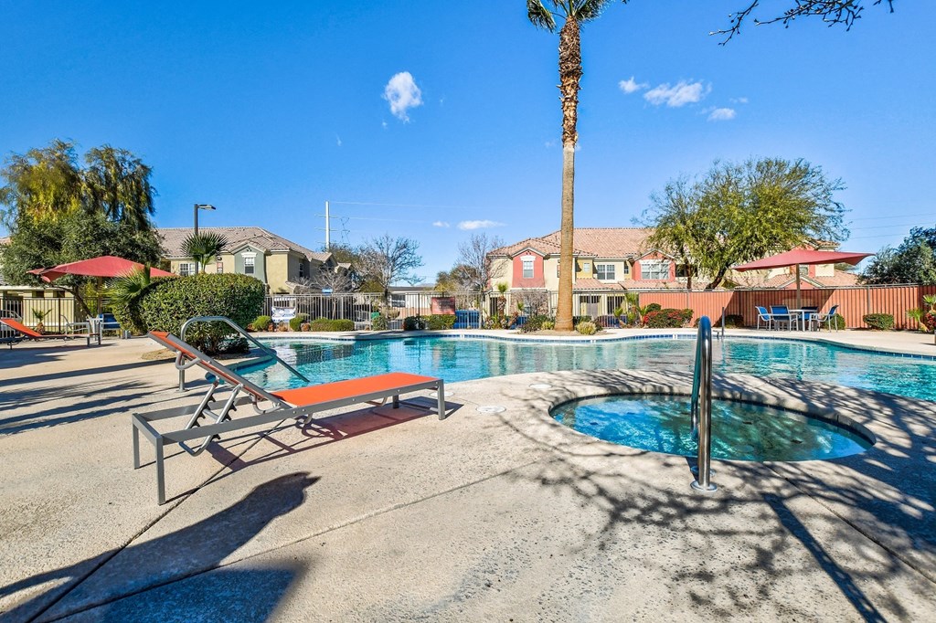 the swimming pool at our apartments