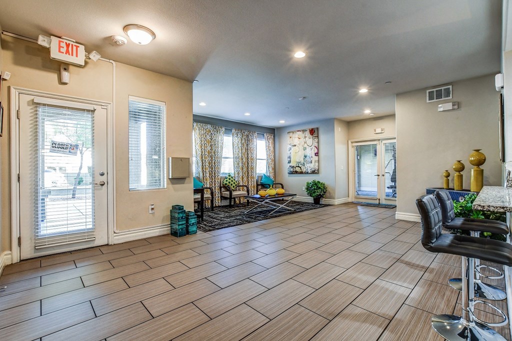 the lobby at the preserve apartments