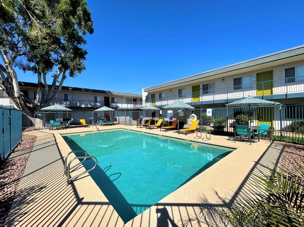 the swimming pool at our apartments