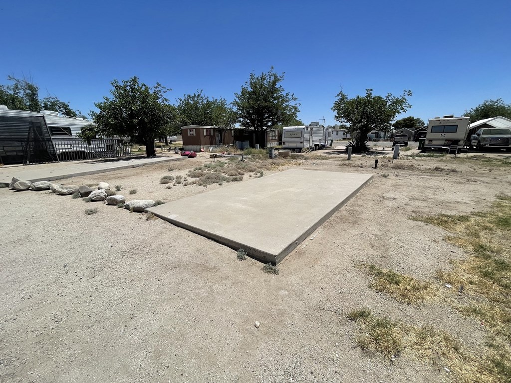 a slab of concrete on the ground in a campground