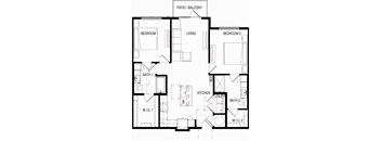 B2_1074sqft at Residences at 3000 Bardin Road, Grand Prairie, TX, Texas