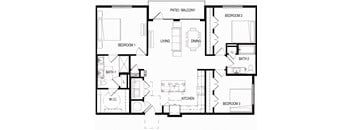 C1_1445sqft at Residences at 3000 Bardin Road, Grand Prairie, Texas