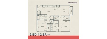 A floor plan for a sixty-eight unit apartment layout.