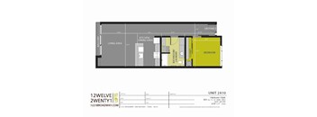 A floor plan for a 1 bedroom apartment at 1221 broadway in san antonio texas.