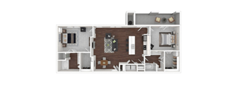2X2 1298sqft - 3D Furnished at Radius on Grove, Austin, Texas