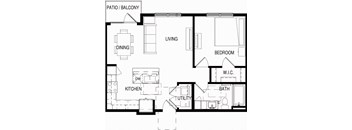 A1_691sqft at Residences at 3000 Bardin Road, Grand Prairie, Texas